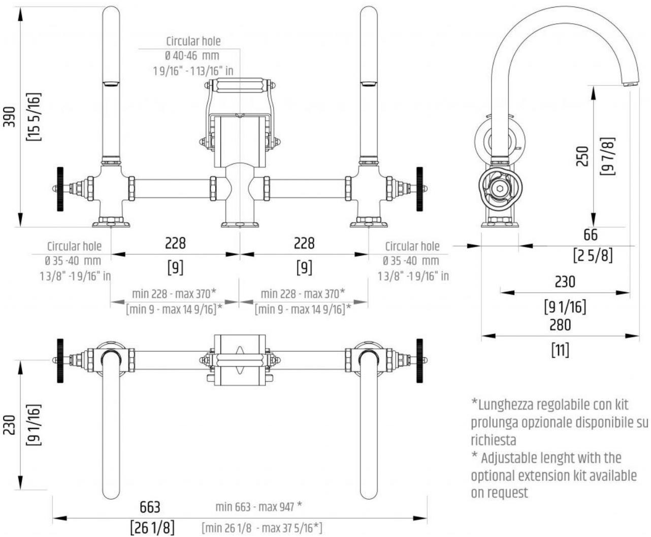 Officine Gullo Профессиональный кухонный смеситель из латуни для столешницы sun-id-1381600 - Вид №3