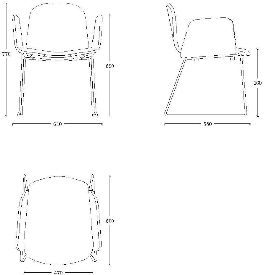 ONDARRETA Кожаное кресло с салазками и подлокотниками Bob xl sun-id-1476130 - Вид №11