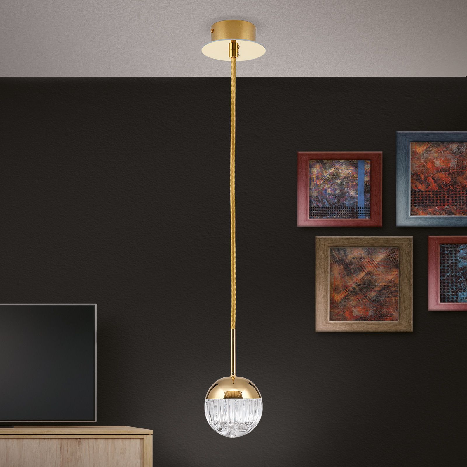 Латунь и Кристалл подвесной светильник Orion ARCH-00084655 - Вид №1