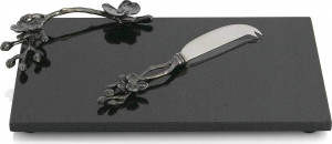 10558915 Michael Aram Доска для сыра с ножом Michael Aram Чёрная орхидея 32x21см, гранит Гранит