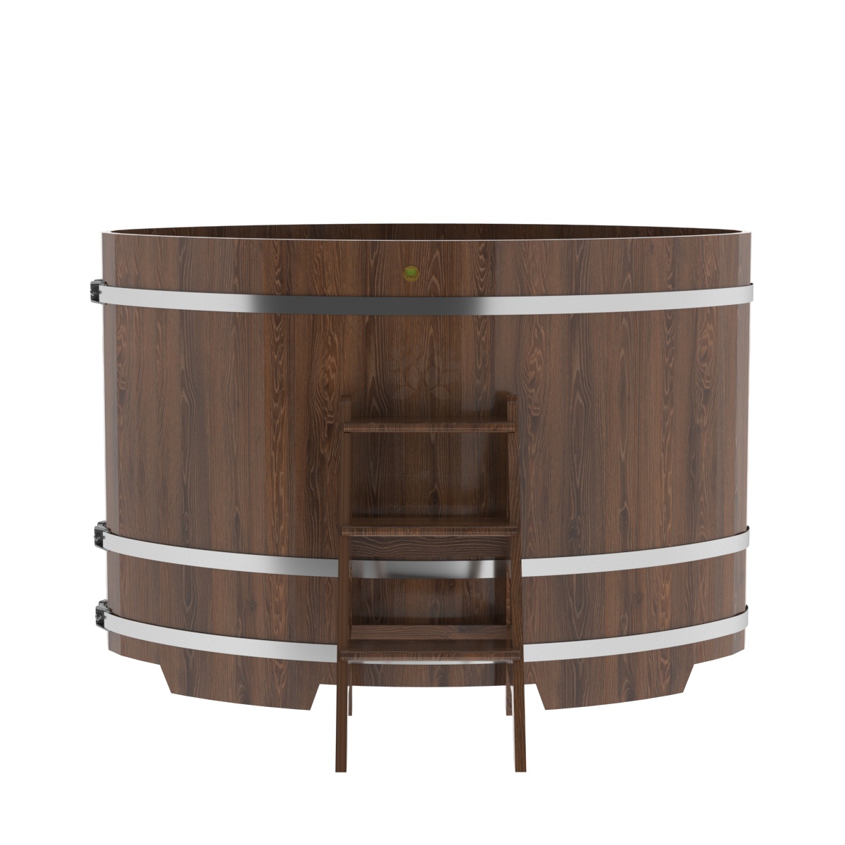 1322 Купель овальная из дуба 1,08х1,75х1,2 морёная Alyarus  - Вид №3