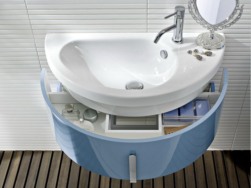 Ideagroup Лаковая тумба под умывальник с зеркалом Moon sun-id-1463260 - Вид №1