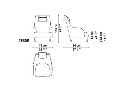 Кресло bergère с подголовником Maxalto ARCH-00133871 - Вид №3