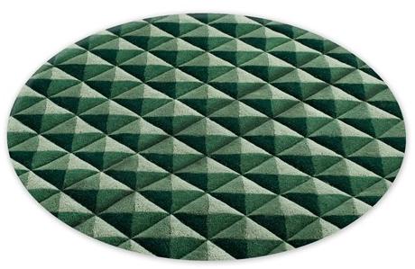 Deadgood Оптический круглый шерстяной ковер ручной работы  Kr1c-14  - Вид №2