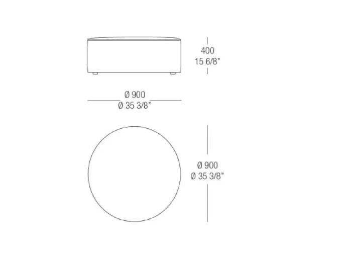 Круглый кожаный пуф MisuraEmme STONE ARCH-00069581 - Вид №2