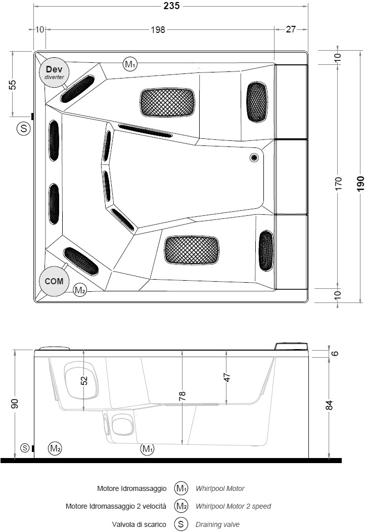 Gruppo Treesse Надземная гидромассажная ванна на 4 места Treesse pool sun-id-1356547 - Вид №5