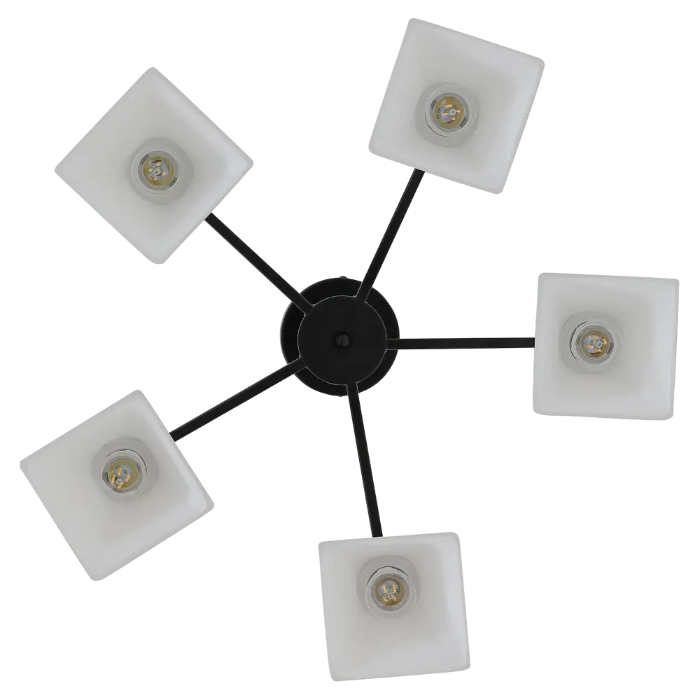 Люстра на штанге Cello 5 ламп 20 м² цвет черный SCHAFFNER STLM-2129668 - Вид №3