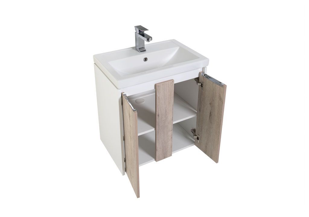 Тумба с раковиной Aquanet Клио 60 дуб кантри/белый 0019571900187812 - Вид №3