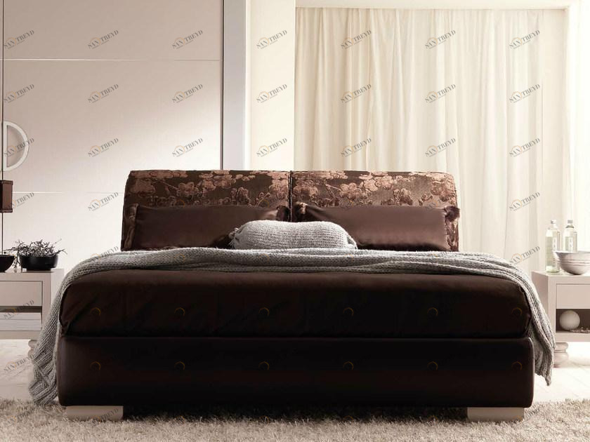 CorteZari Двуспальная кровать в коже Zoe silver 922