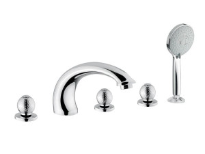 Хромированный латунный кран с 5 отверстиями