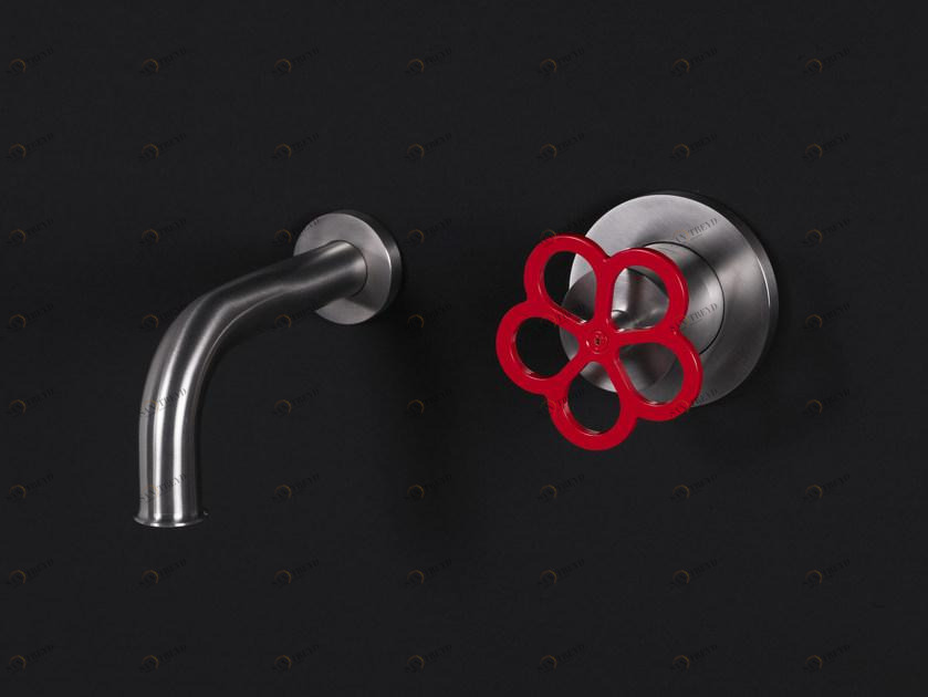 Boffi Смеситель для ванны настенный из матовой стали Pipe sun-id-1427457