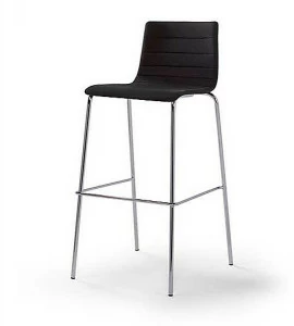 Inday Высокий табурет со спинкой, обитой тканью или кожей Tesa 744