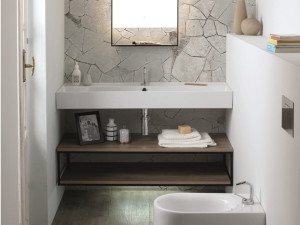 Подвесной умывальник со стальной рамой и меламинированным