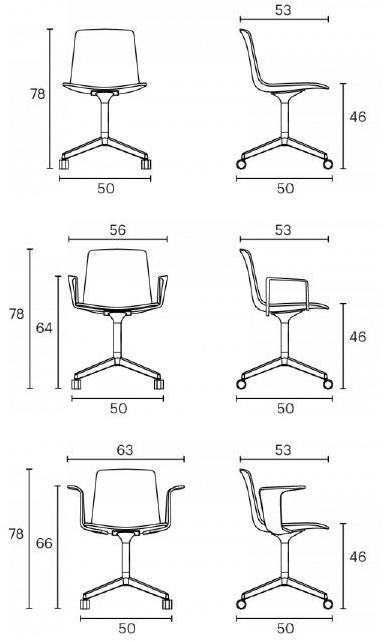 ENEA Офисное кресло из ткани с 4-мя спицами на колесиках Lottus sun-id-1441460 - Вид №7
