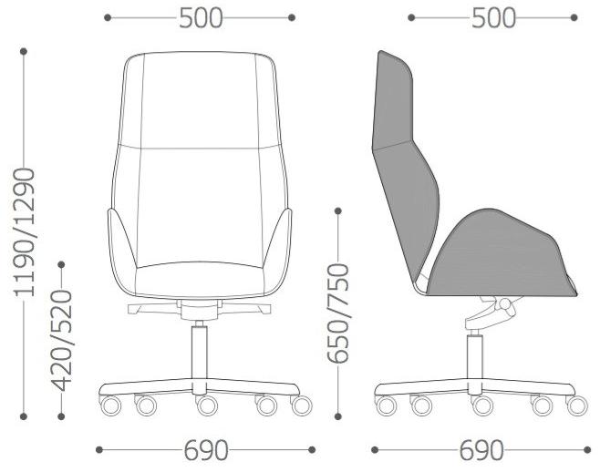 VAGHI Офисный стул со спинкой из розового дерева Suoni executive Slc8/sld8 - Вид №5