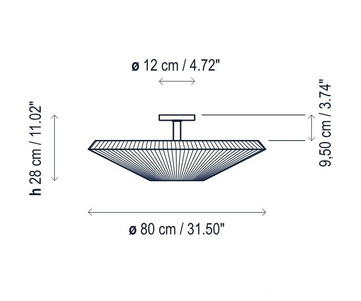 Bover Siam 80 nickel/bianco 0132005+P686C светильник потолочный 100582 - Вид №2