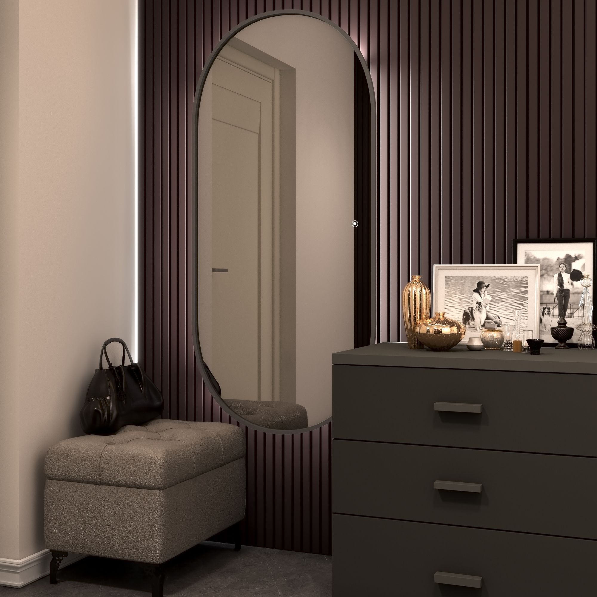 Зеркало с подсветкой ART&MAX BARI AM-Bar-700-1500-DS-F  - Вид №2