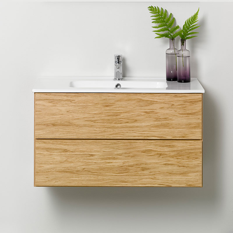 20071217 Afton Шкаф Для Умывальника 800 Ek, Открываемый Westerbergs Дубовый 