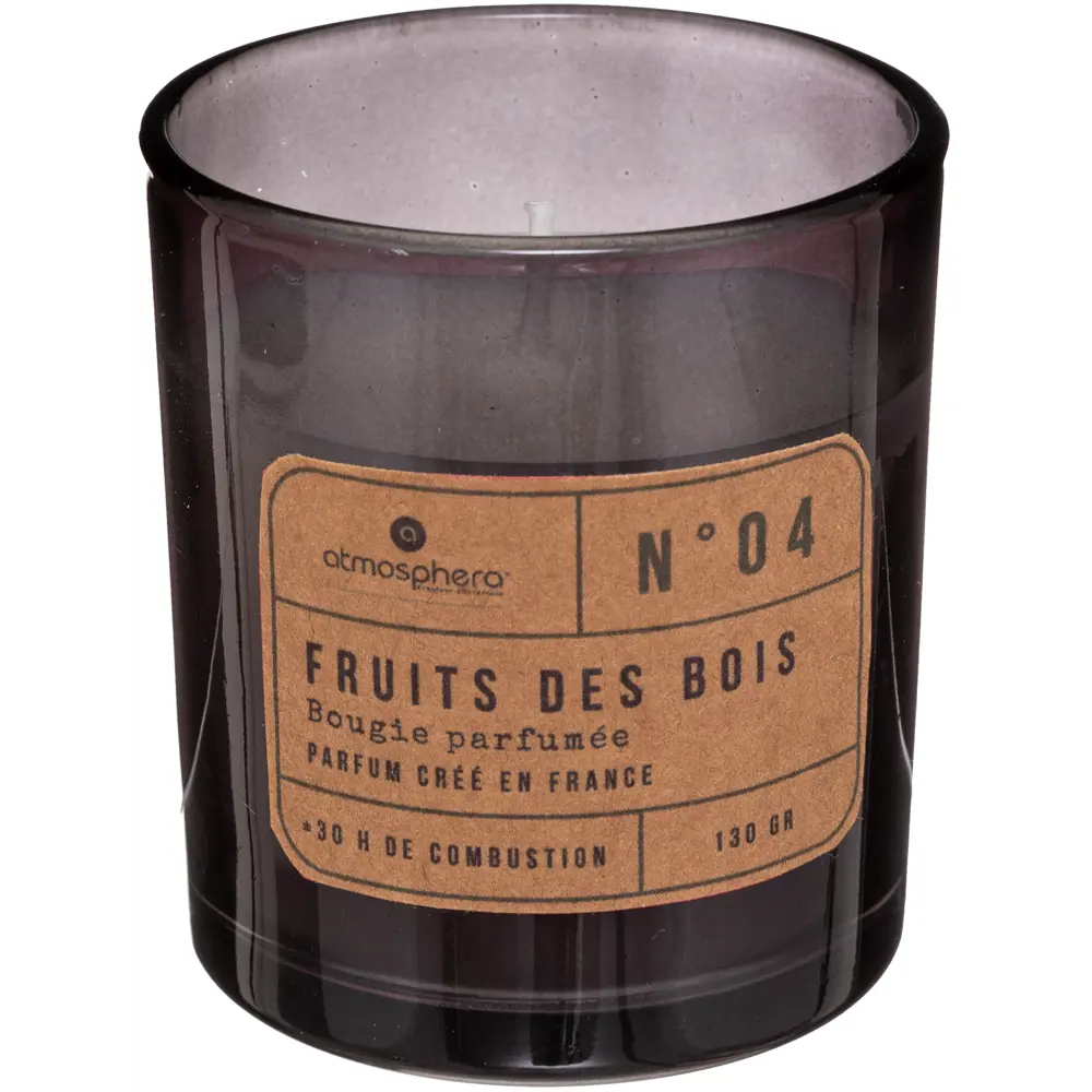 Свеча восковая ароматизированная Лесные ягоды черно-белая 7.8 см 130 г Atmosphera STLM-2179083