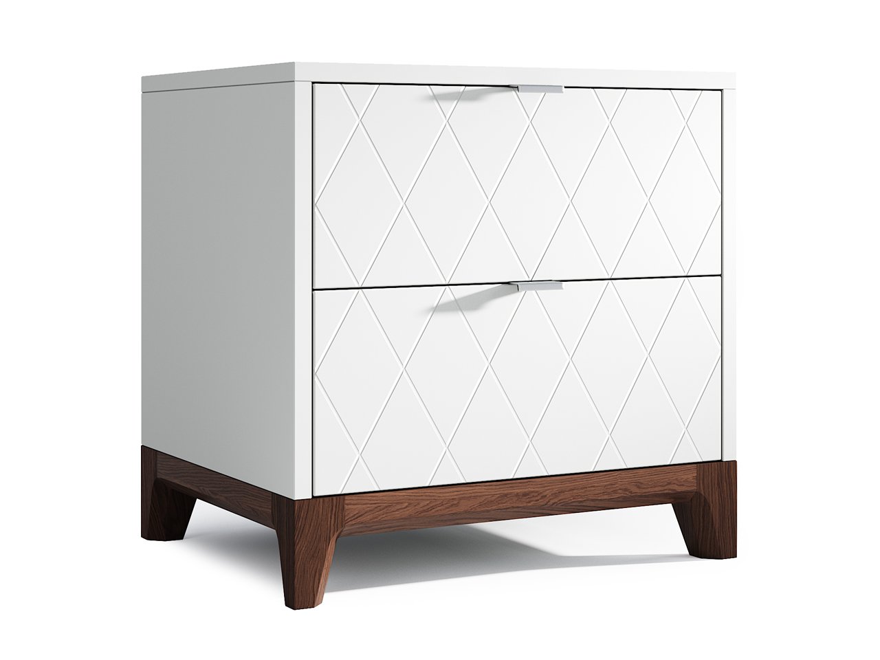 Тумбочка прикроватная белая с 2 ящиками Case THE IDEA  210316 Белый  - Вид №1