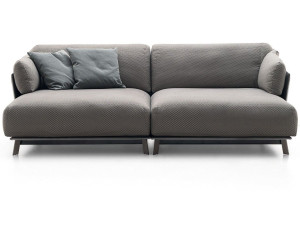 2-местный тканевый диван с полуостровом