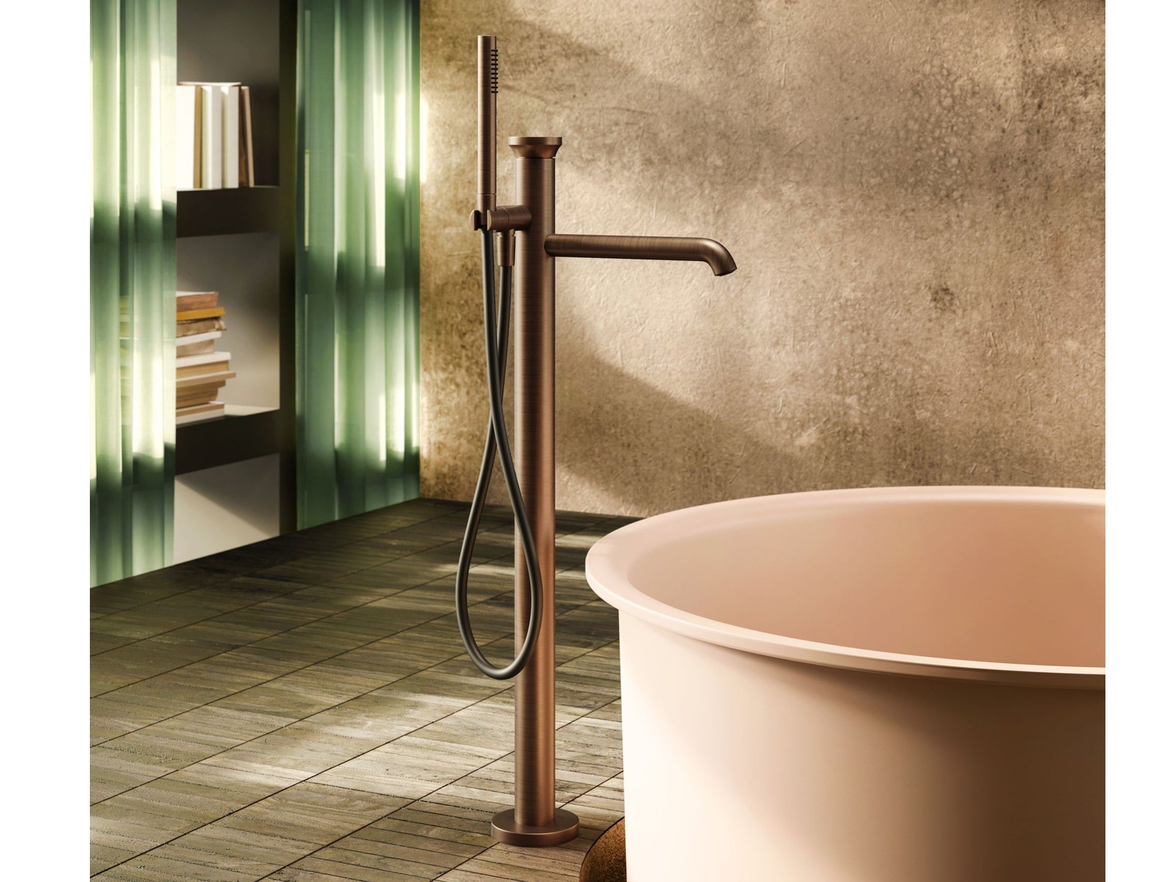 Металлический смеситель для ванны с ручным душем Gessi происхождение ARCH-00136203