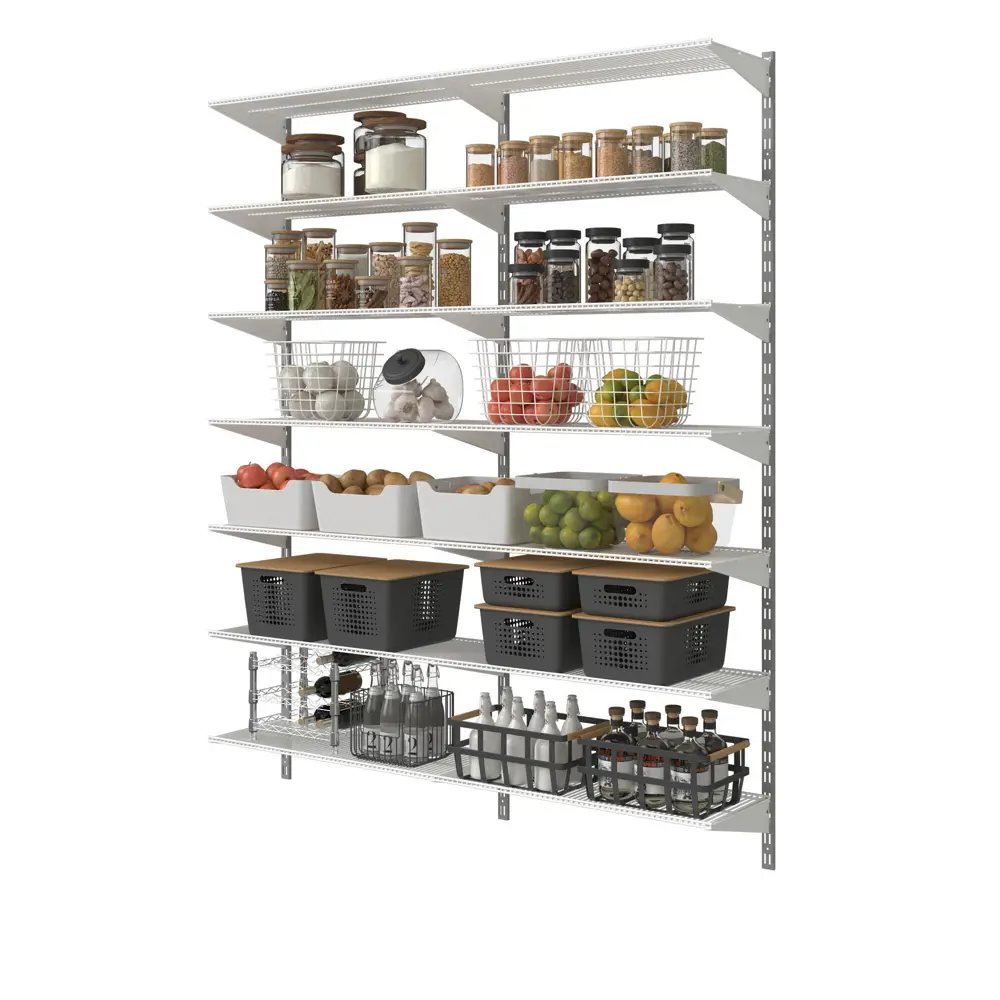 Полка сетчатая Spaceo 80x30 см нагрузка до 20 кг сталь цвет белый STLM-2041019 - Вид №9