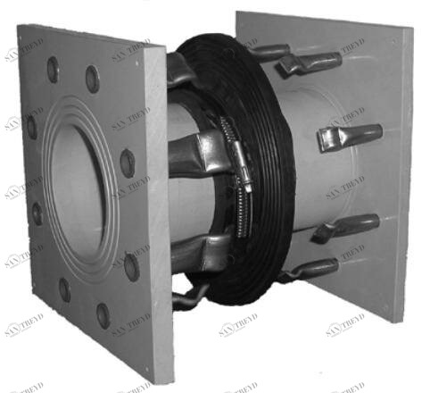 SANIT 613336 Встраиваемый PP, прямой односторонний фланец мембраны зажимного кольца, втулки анкеров V4A 