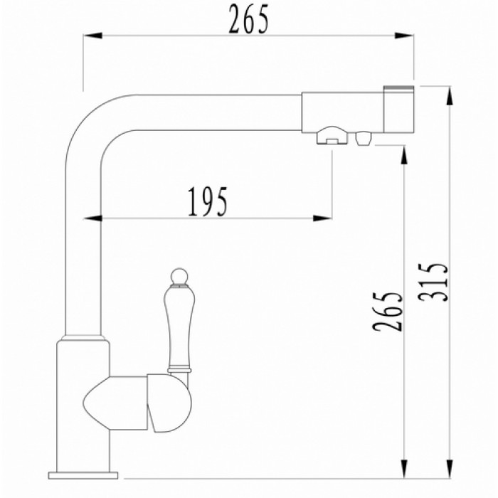 Zorg ZR 320 YF-33 чёрный металл Смеситель для кухни Zorg 315х265 мм  - Вид №2