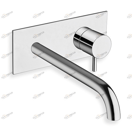 CRITV258 Смеситель для раковины LARGE, настенный, внешние части для CRICS200 (правая сторона) - CRICS201 (левая сторона) со сливом 1 "1/4 Up & Down и металлической пластиной Cristina Rubinetterie 