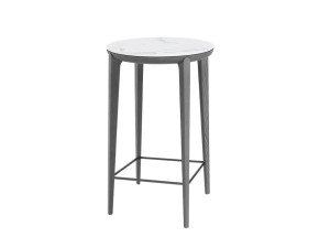 Высокий круглый мраморный стол Calacatta