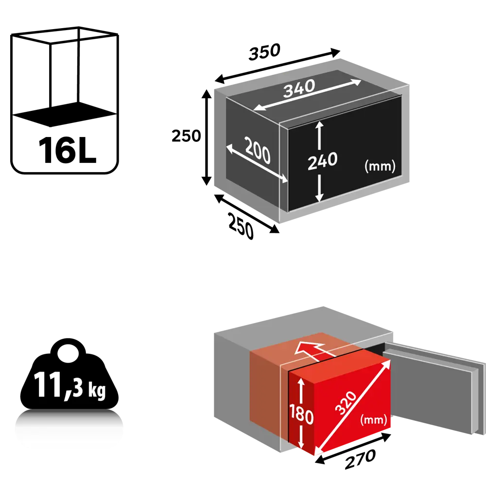 Сейф мебельный Standers N2 с электронным замком сталь 16 л STLM-2167791 - Вид №9
