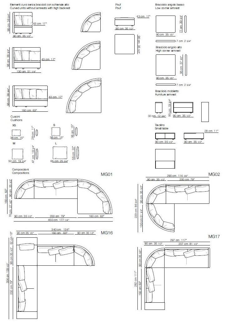 arflex Модульный угловой диван из ткани Mangold sun-id-1488301 - Вид №13