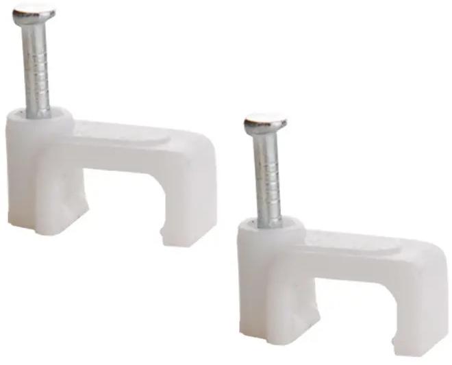 ЭКОПЛАСТ Скоба для кабеля плоская 12 мм с гвоздем (50 шт) 18176637