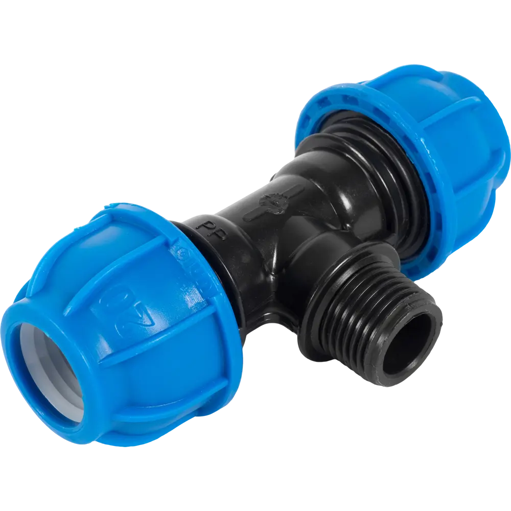 Тройник ПОЛИТЭК для полиэтиленовых труб 20 мм с резьбой 1/2" 13503133 STLM-0003219