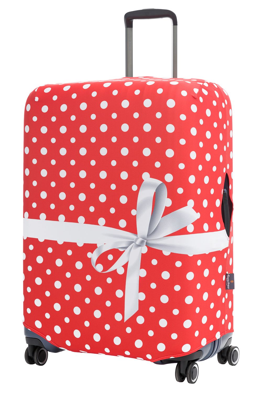 ECO Горошек с бантиком XL Чехол для чемодана большой Fancy Armor ECO