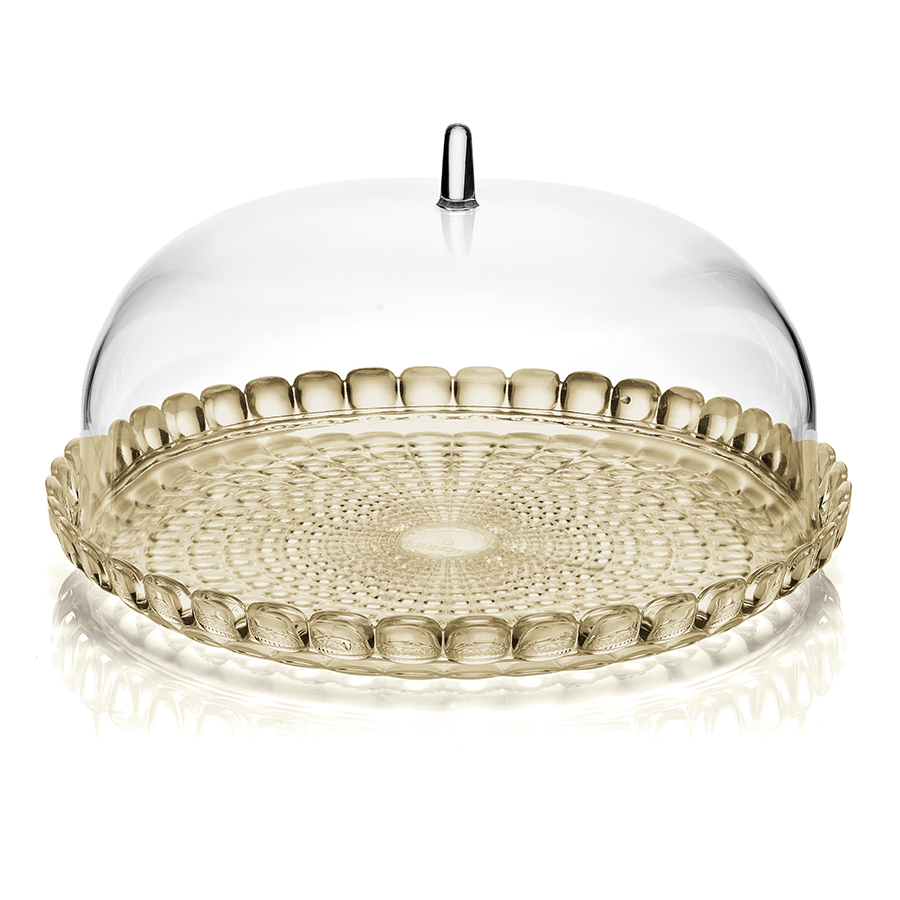 19950139 Блюдо сервировочное с крышкой tiffany, D30 см, бежевое Guzzini 
