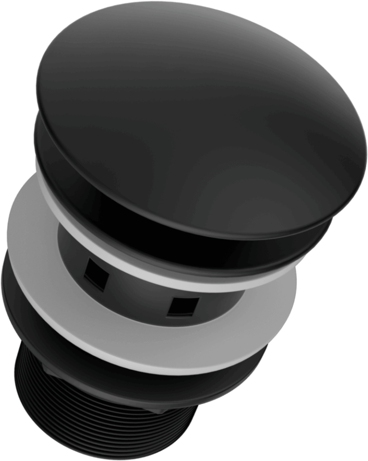 A856-N Слив для раковины «клик-клак» из нержавеющей стали без прорезей, с переливом