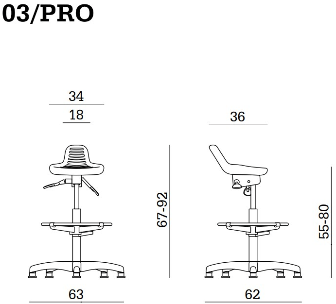 Linea Fabbrica Офисный стул с 5 спицами из полиуретана с подставкой для ног Confort sun-id-1489900 - Вид №3
