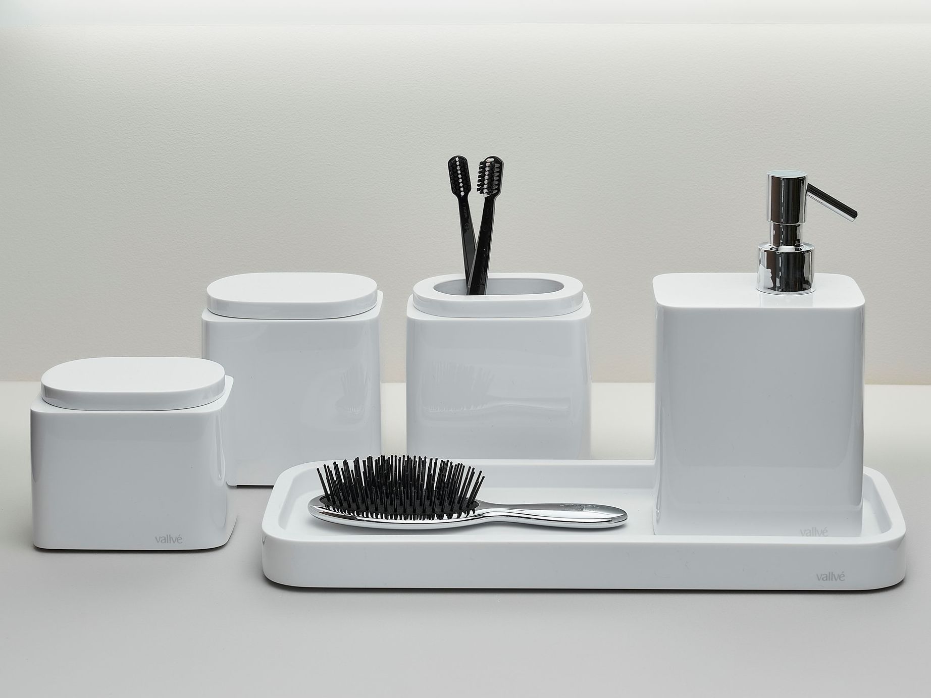 Держатель для хлопковых палочек из смолы с крышкой Vallvé набор ARCH-00033916 - Вид №2