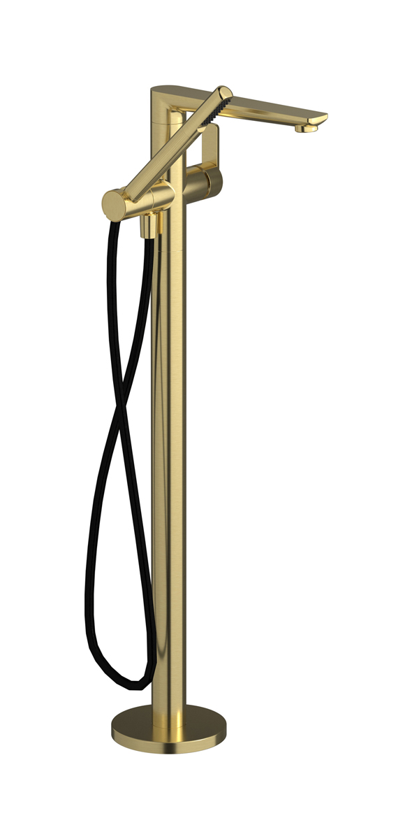 Напольный смесиель для ванны с встроенным душем. WE ARE IB c6399is Brushed Pale Gold C-67