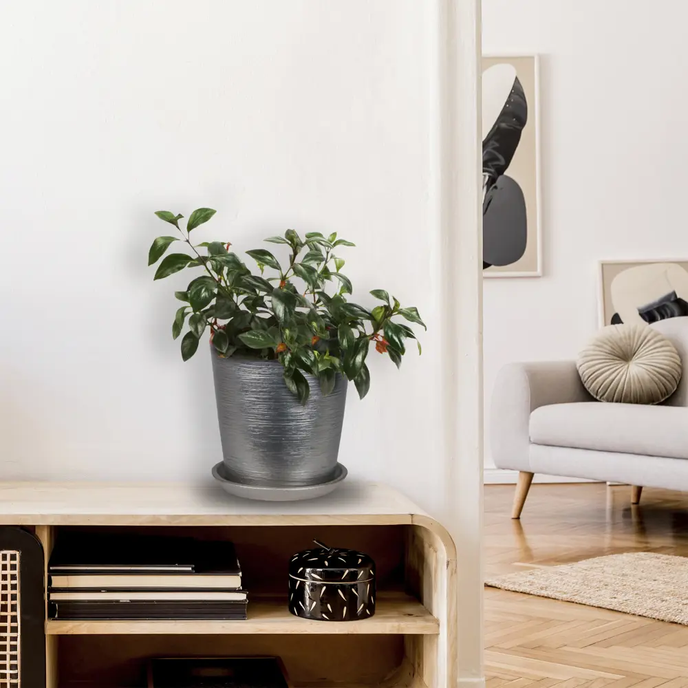 Горшок цветочный №3 ø15 см 1.5 л керамика металлик Santreyd Металлик намотка STLM-2050813 - Вид №1