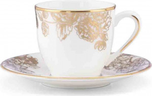 10665593 Lenox Набор из 2 чашек для эспрессо с блюдцами Lenox "Золотистый лес,Маркеса" 90мл Фарфор костяной