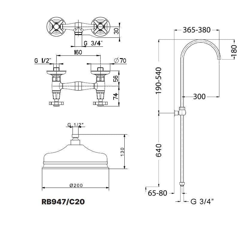 Душевая колонна с душем и ручным душем Gaia Mobili Complements ARCH-00105221 - Вид №2