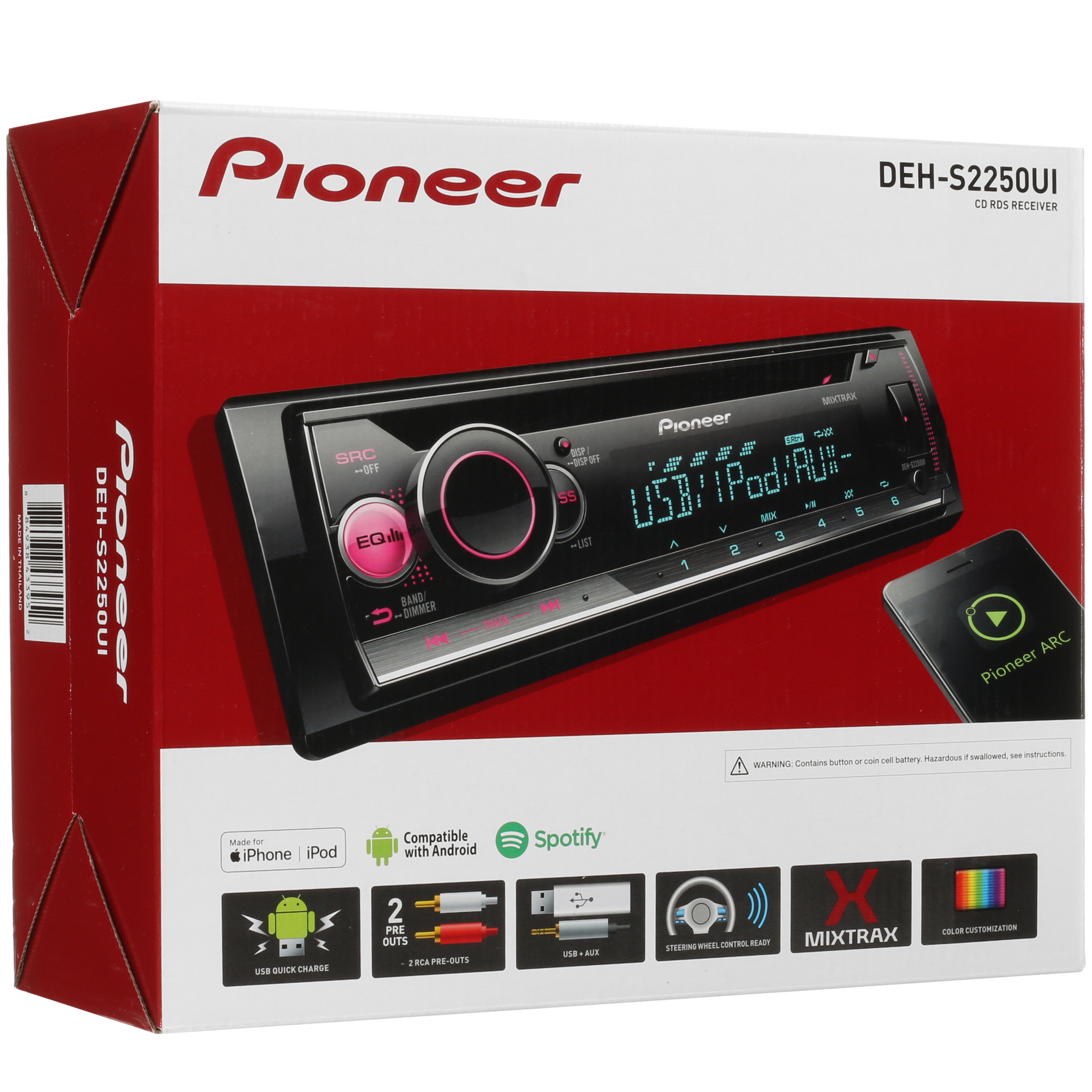 5094811 Автопроигрыватель Pioneer DEH-S2250UI STDN-0034138 - Вид №9