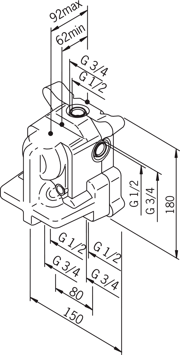 Oras 7138 Корпус смесителя для ванны и душа 7138  - Вид №3