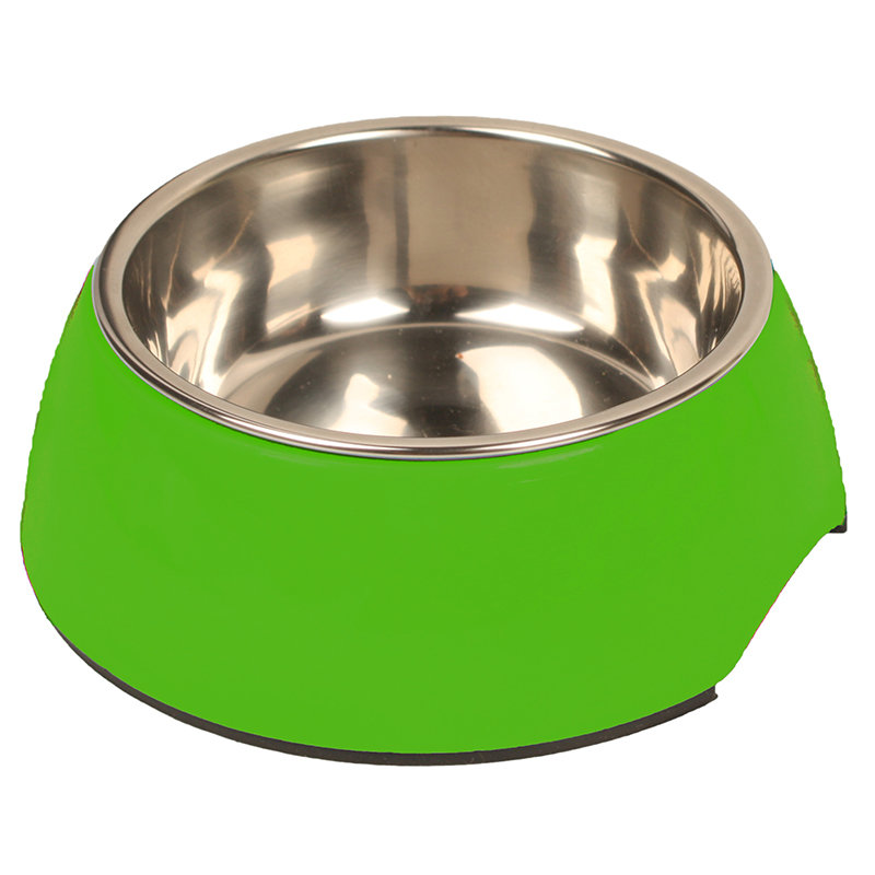 ПР0038112 Миска для животных металл на меламиновой подставке, зеленая 235мл MAJOR 