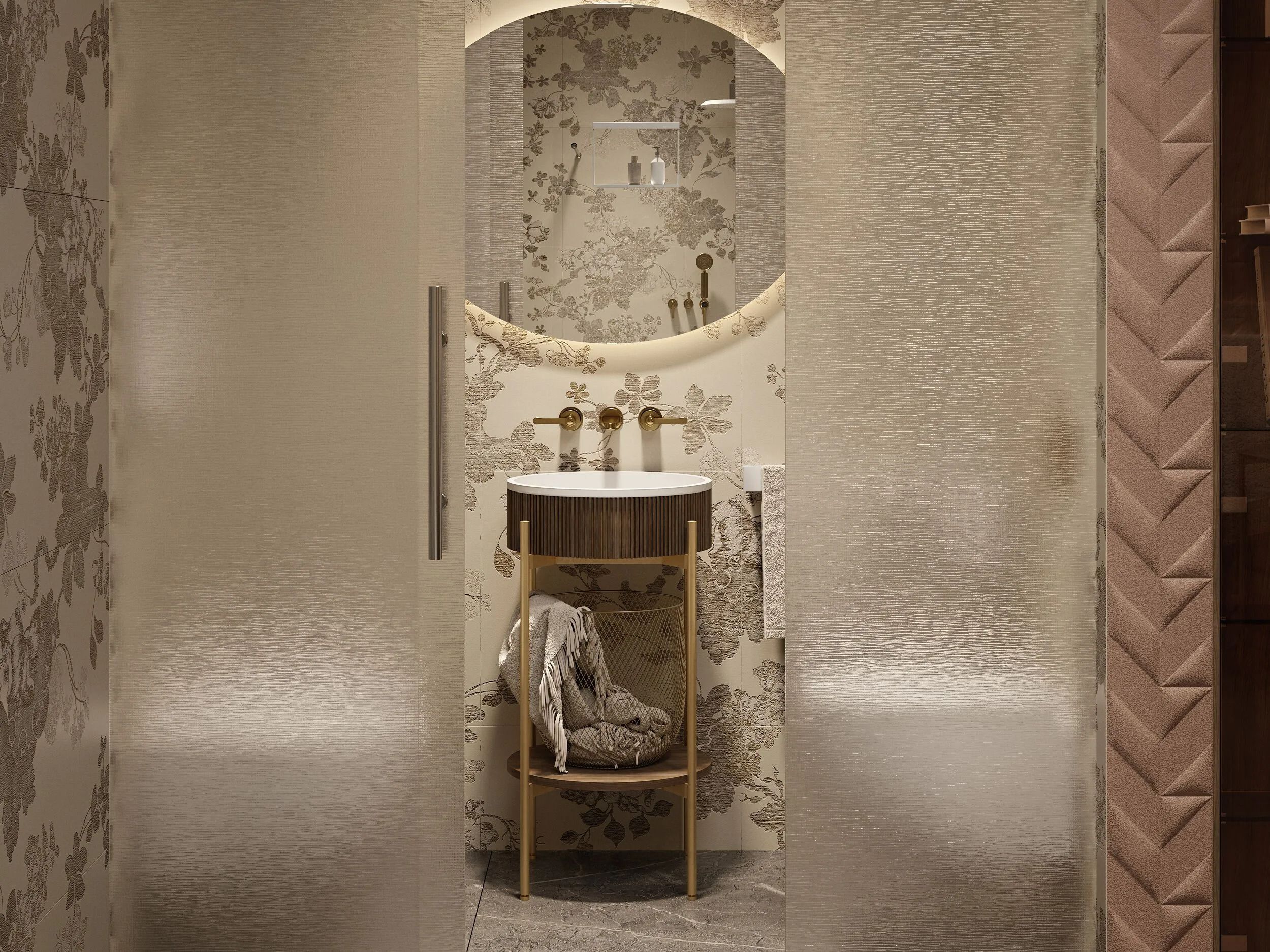 Lavabo rotondo freestanding in Solid Surface MOMA Design Открытая башня ARCH-00059983