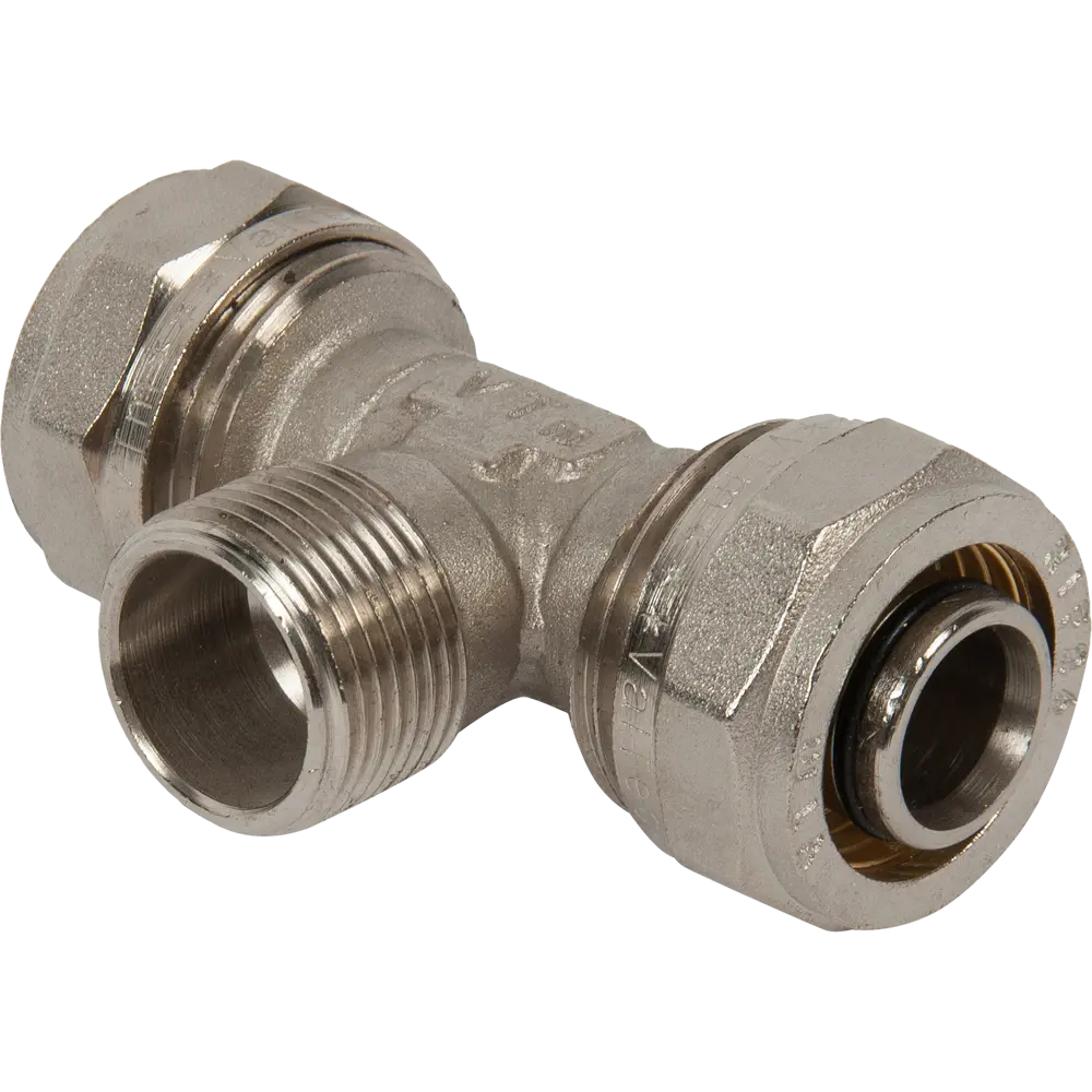 Тройник комбинированный Valtec 26x3/4"x26 мм НР никелированная латунь VTM.333 STLM-2120520