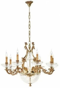 Possoni Illuminazione Французская золотая люстра с треснувшим стеклом  1662/8+2